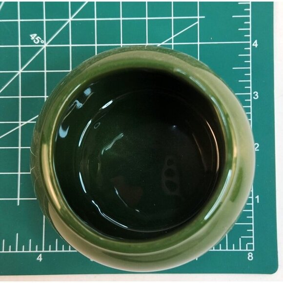 Set Of 2 Vintage Green Ceramic serving Bowls or small planter USA Marked Small D - Picture 3 of 7